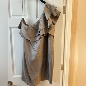 Banana Republic Taupe Ruffle Dress